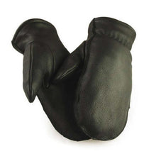 Load image into Gallery viewer, Custom Engraved Leather Chopper Mittens - Black Leather