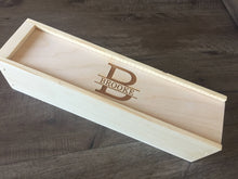 Load image into Gallery viewer, Wood Champagne Box with Custom Monogram