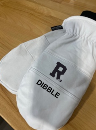 Custom Engraved White Leather Chopper Mittens