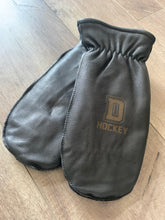 Load image into Gallery viewer, Custom Engraved Leather Chopper Mittens - Black Leather
