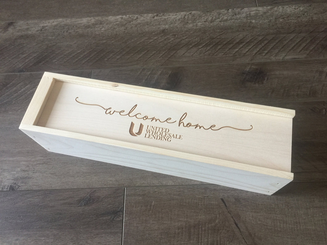 Custom Engraved Wine Box - Housewarming