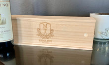 Load image into Gallery viewer, Custom Engraved Wine Box - Wedding Crest
